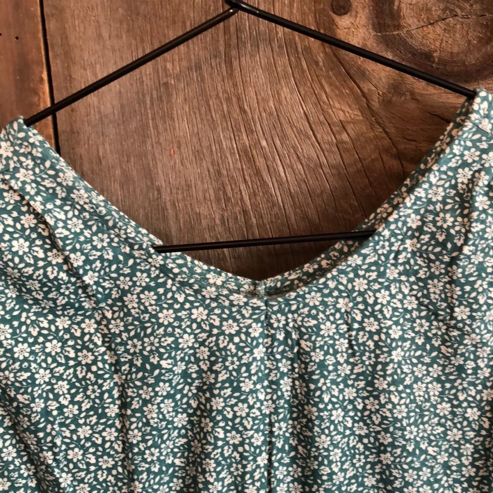 Gap Green Floral Babydoll Dress Large 10 Girls